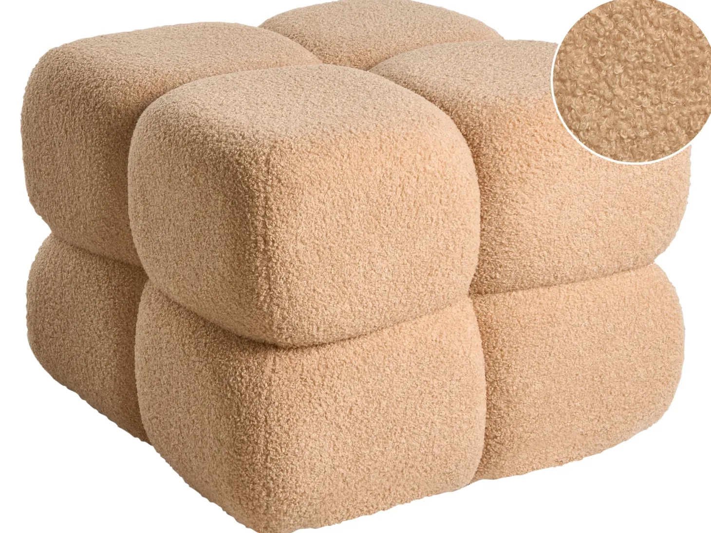 Puf CALIENTE Boucle Beżowy