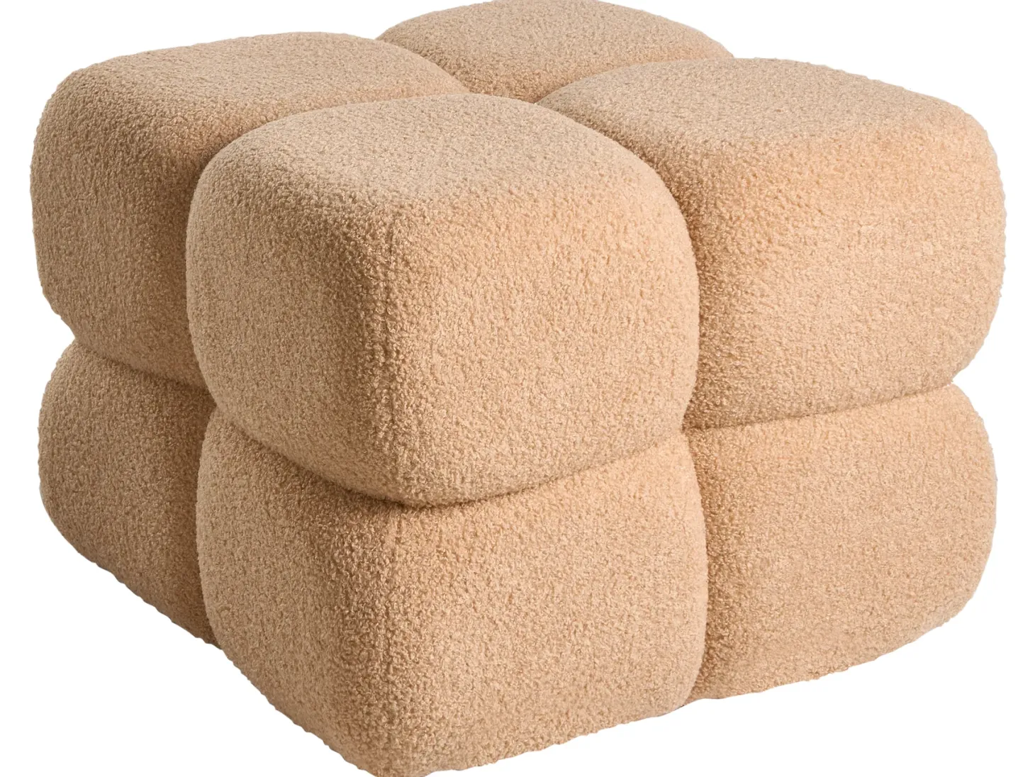 Puf CALIENTE Boucle Beżowy