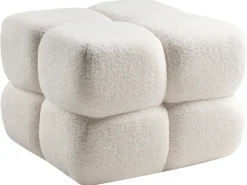 Puf CALIENTE Boucle Złamana biel