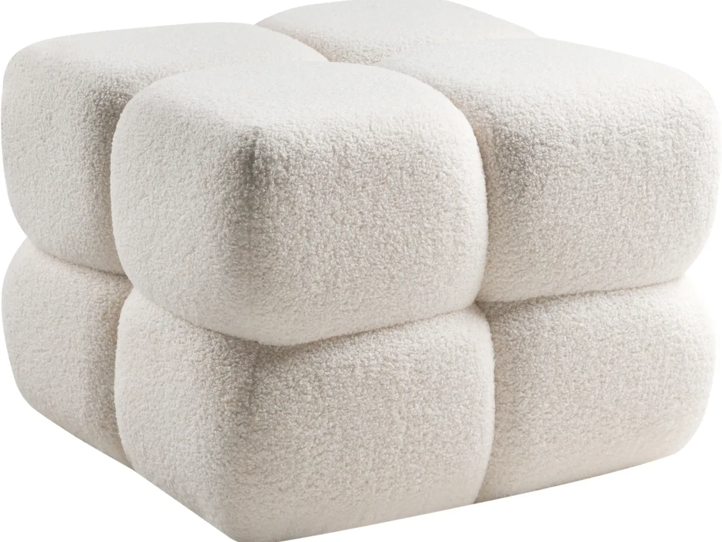 Puf CALIENTE Boucle Złamana biel