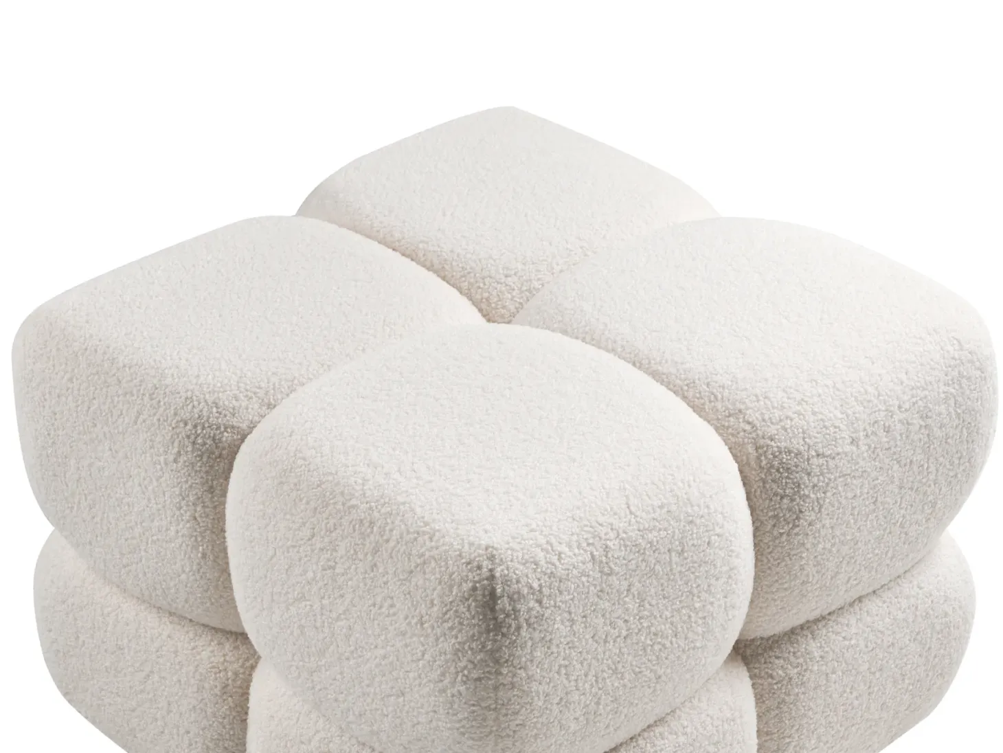 Puf CALIENTE Boucle Złamana biel