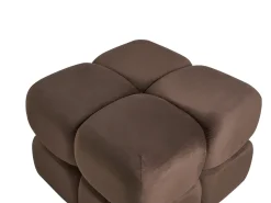 Puf CALIENTE Welur Ciemnobrązowy