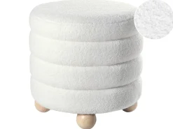 Puf CHILLY Boucle Złamana biel