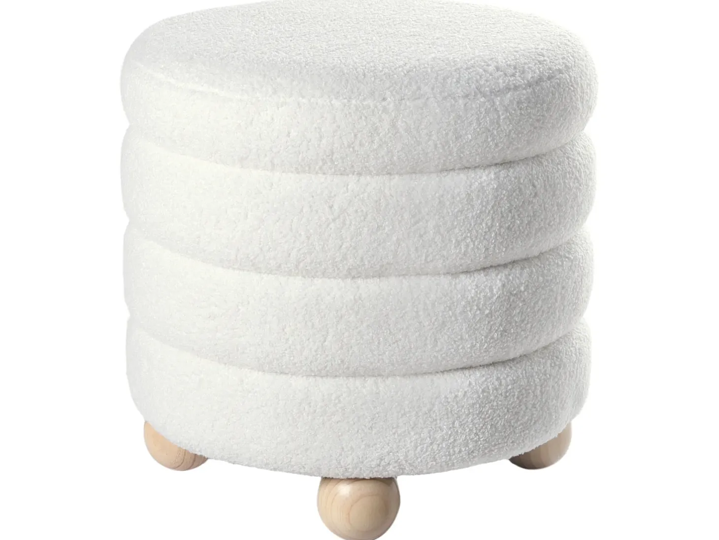 Puf CHILLY Boucle Złamana biel