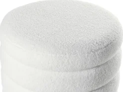 Puf CHILLY Boucle Złamana biel