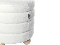 Puf CHILLY Boucle Złamana biel