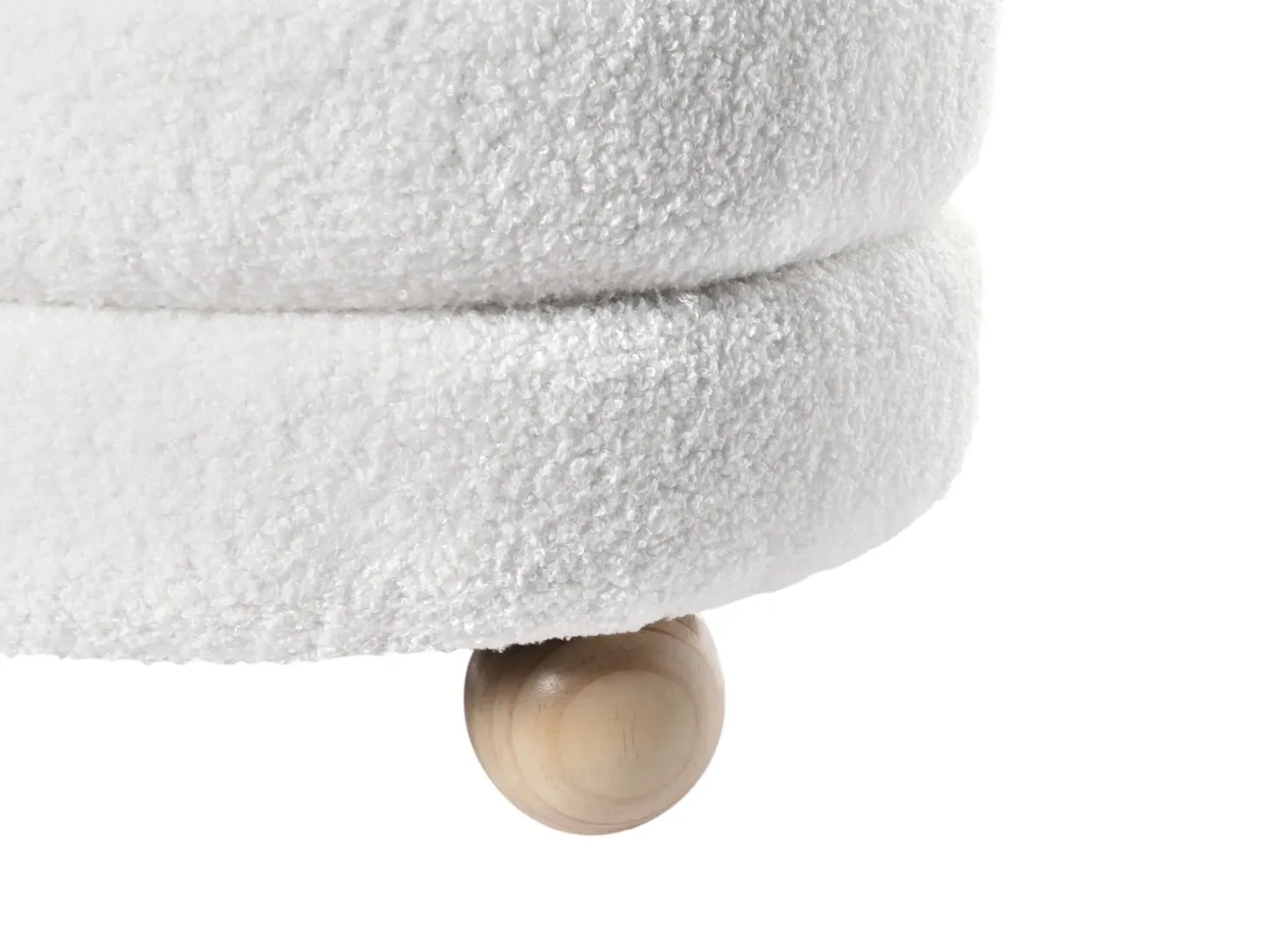Puf CHILLY Boucle Złamana biel