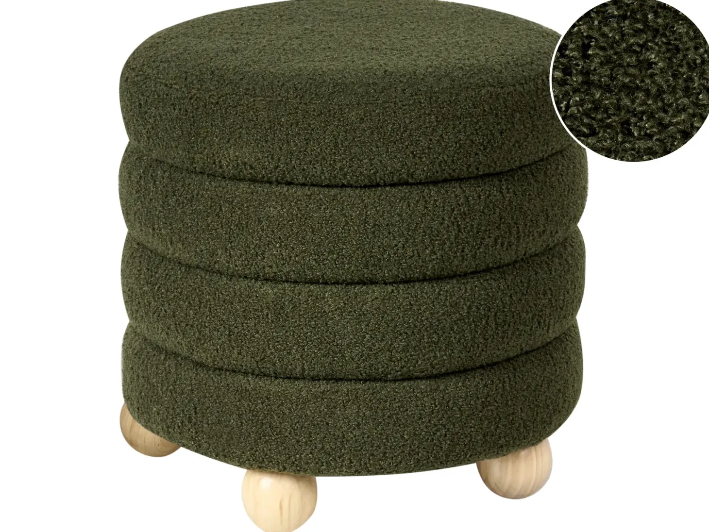 Puf CHILLY Boucle Zielony