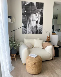Puf DALAMA Juta Piaskowy
