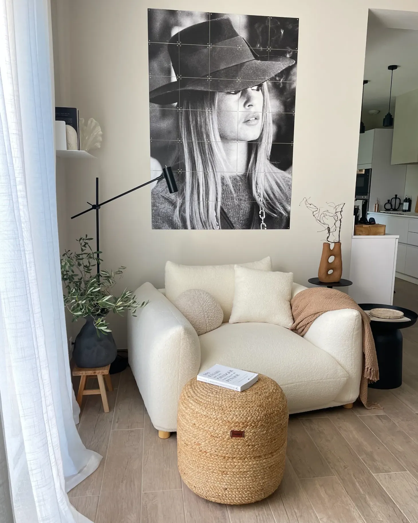 Puf DALAMA Juta Piaskowy