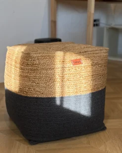 Puf KIRAMA Juta Ciemnoszary