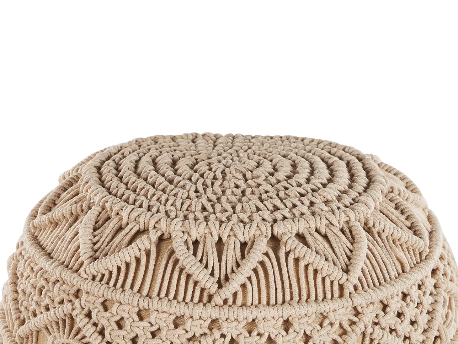 Puf Makrama KAYSERI Bawełna Beżowy