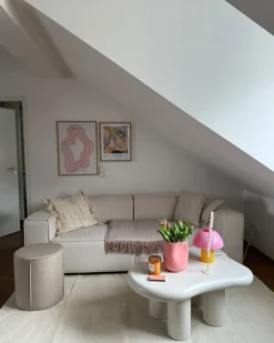 Puf SEDONA Len syntetyczny Beżowy