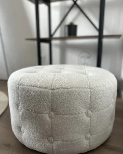 Puf TAMPA Boucle Biały