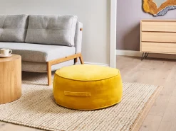 Puf YULLE Welur Żółty