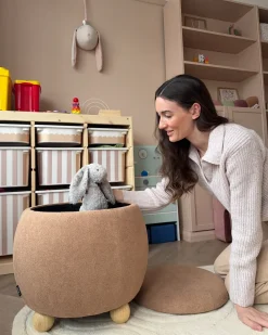 Puf ze schowkiem ANNABELLA Boucle Jasnobrązowy