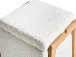 Puf ze schowkiem EDLAND Boucle 45 cm Biały