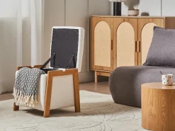 Puf ze schowkiem EDLAND Boucle 45 cm Biały