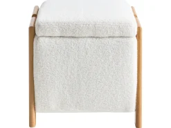 Puf ze schowkiem EDLAND Boucle 45 cm Biały