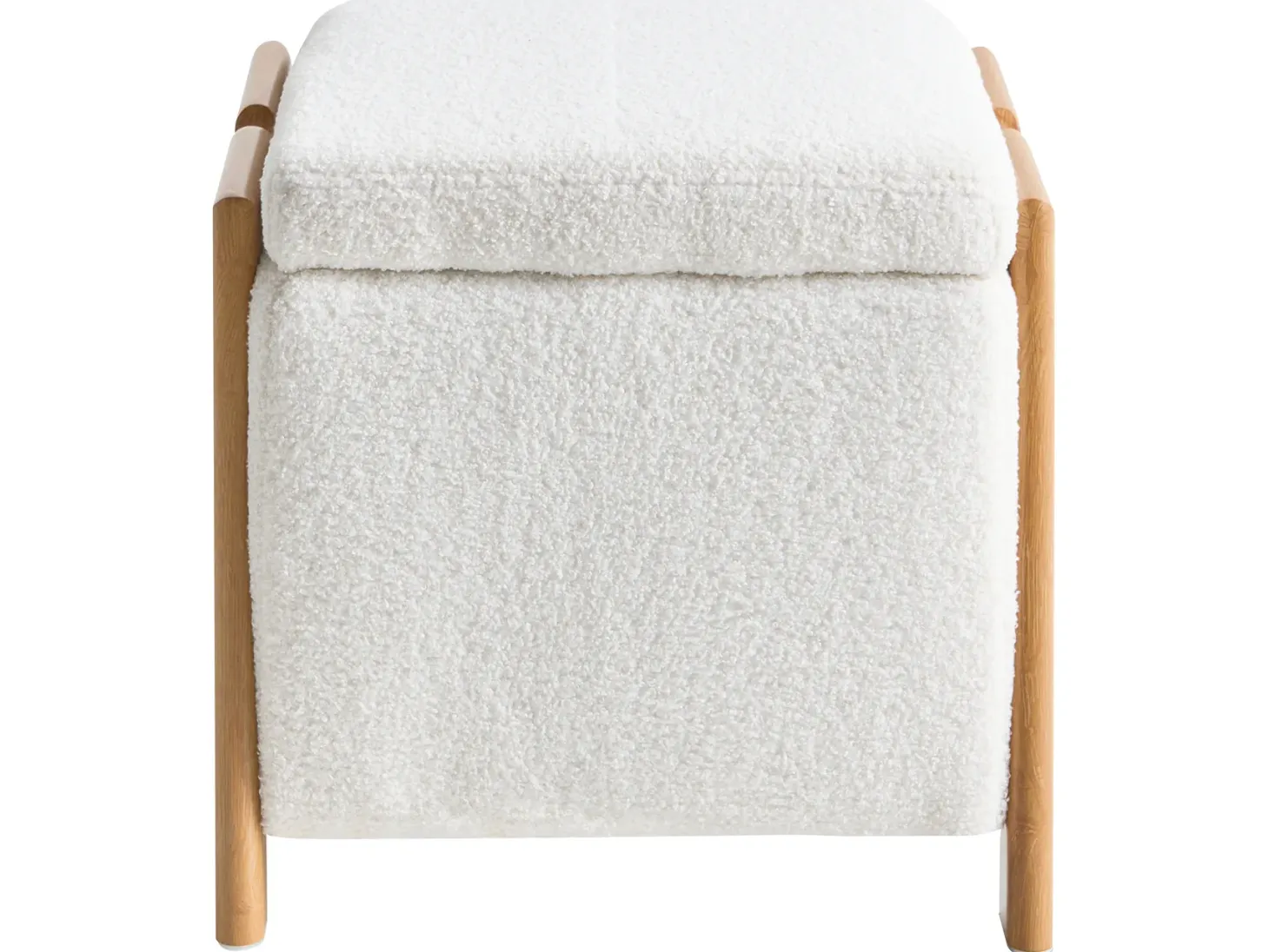 Puf ze schowkiem EDLAND Boucle 45 cm Biały