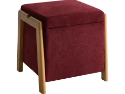 Puf ze schowkiem EDLAND 45 cm Burgundowy