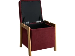 Puf ze schowkiem EDLAND 45 cm Burgundowy