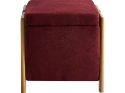 Puf ze schowkiem EDLAND 45 cm Burgundowy