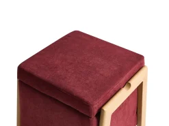 Puf ze schowkiem EDLAND 45 cm Burgundowy
