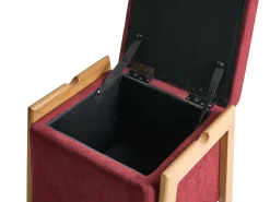 Puf ze schowkiem EDLAND 45 cm Burgundowy