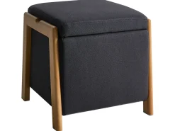 Puf ze schowkiem EDLAND 45 cm Czarny