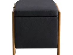 Puf ze schowkiem EDLAND 45 cm Czarny