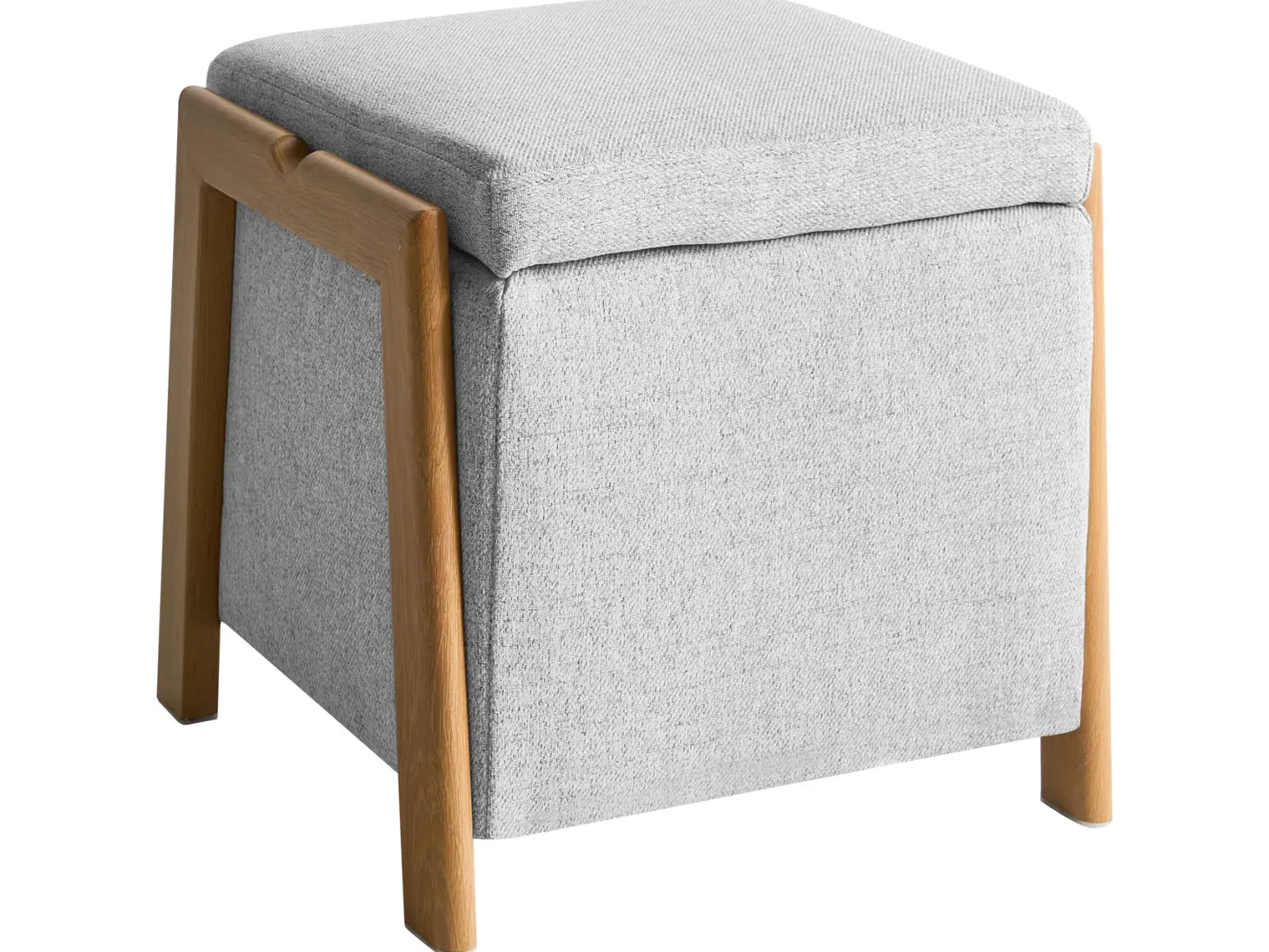 Puf ze schowkiem EDLAND 45 cm Jasnoszary