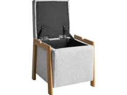 Puf ze schowkiem EDLAND 45 cm Jasnoszary