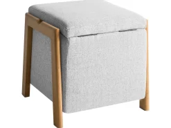 Puf ze schowkiem EDLAND 45 cm Jasnoszary