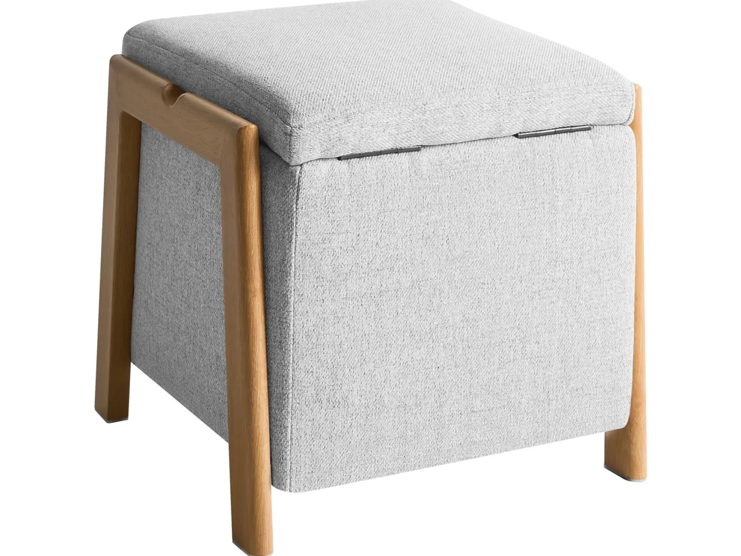 Puf ze schowkiem EDLAND 45 cm Jasnoszary