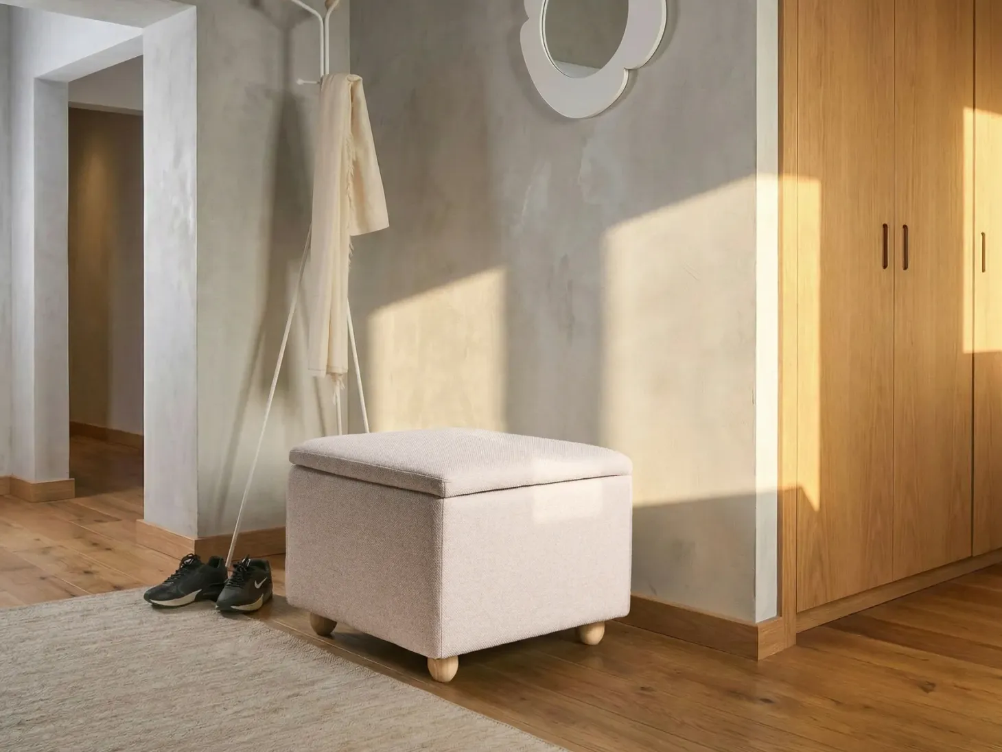 Puf ze schowkiem FERNDALE Beżowy