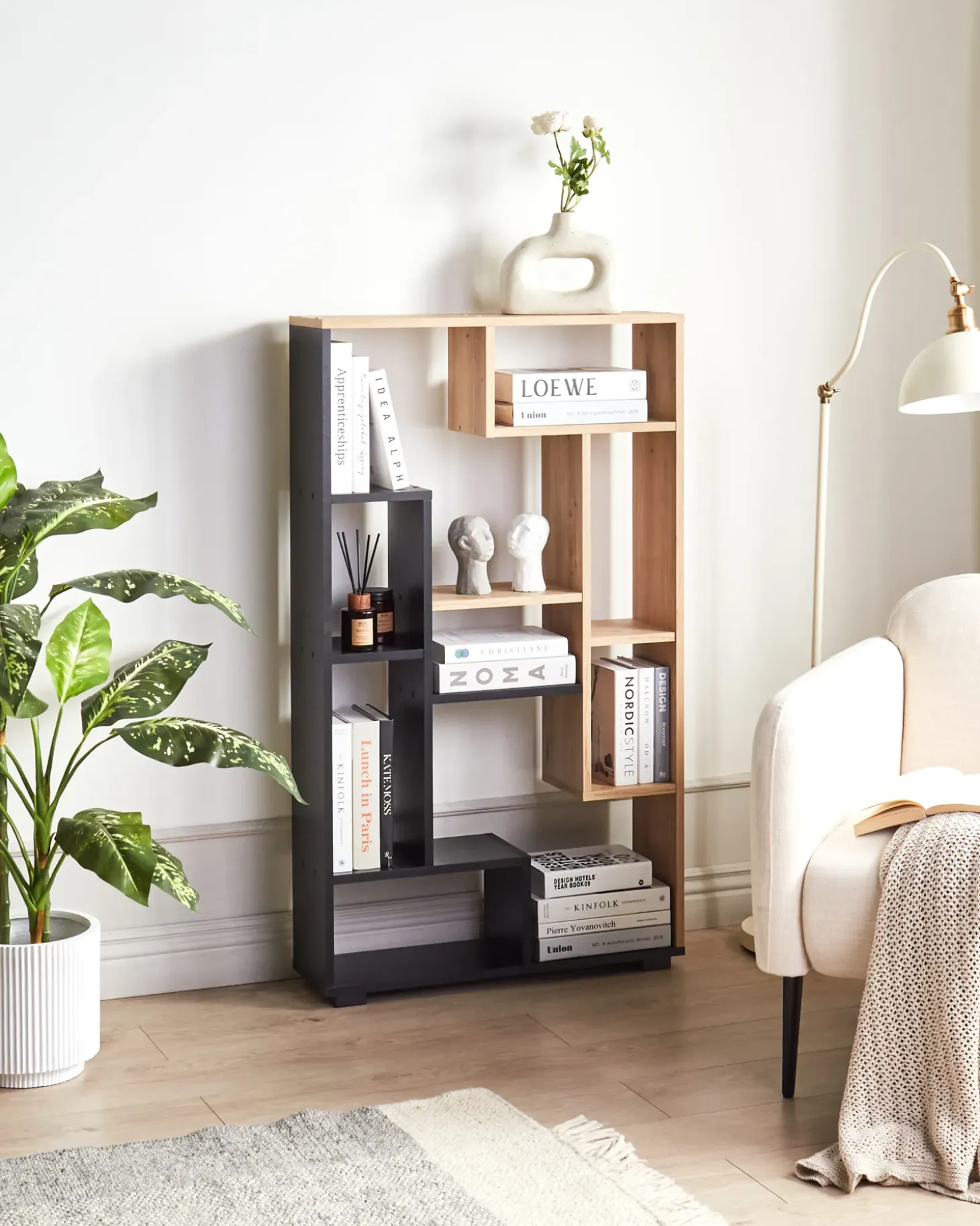 Online Regał ALMA 122 cm Brązowy/ czarny Biblioteczki I Regały|Wszystko Do Przechowywania W Kuchni