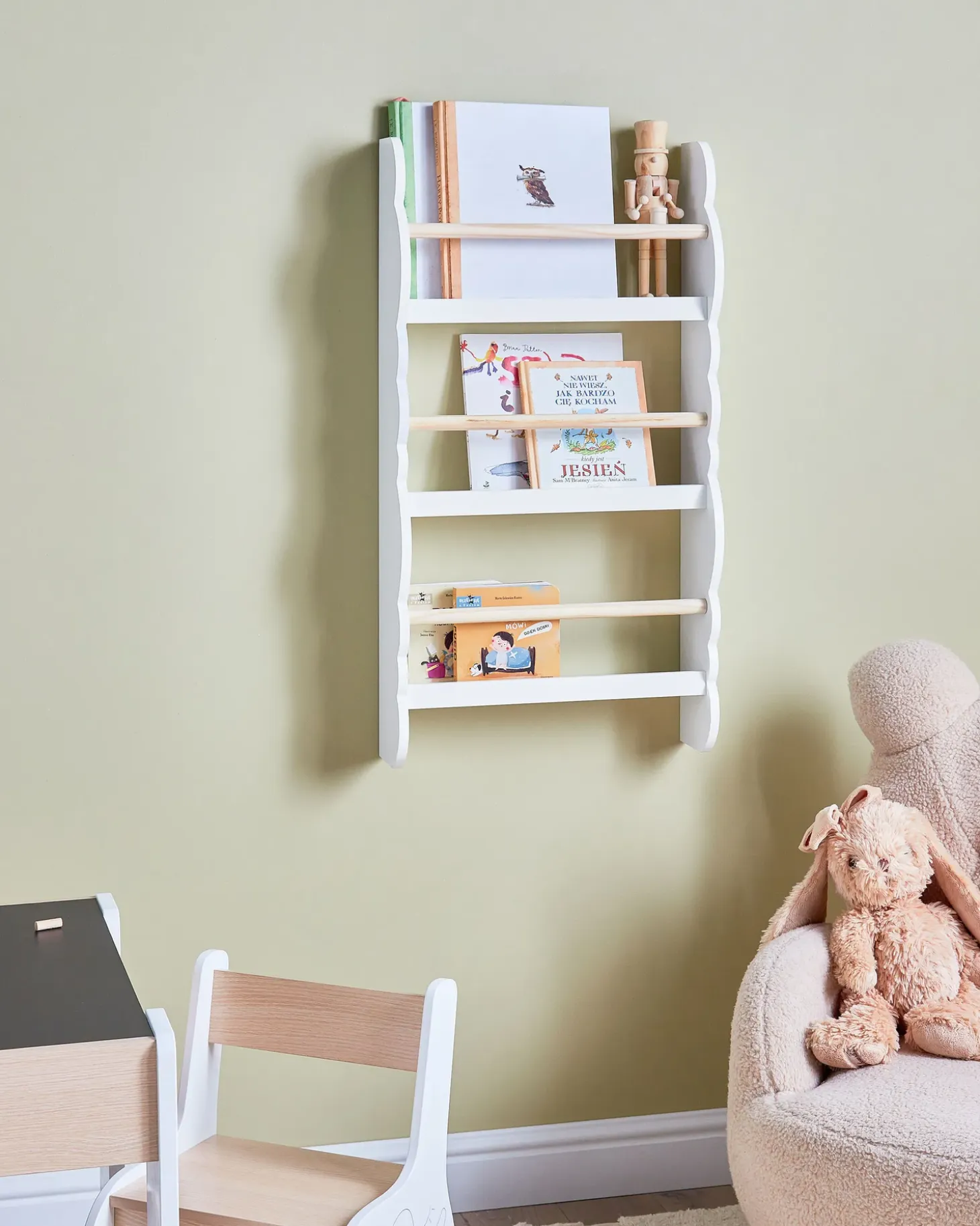 Discount Regał ścienny RIGOLET 80 cm Biały Dzieci Biblioteczki I Regały|Przechowywanie Dla Dzieci