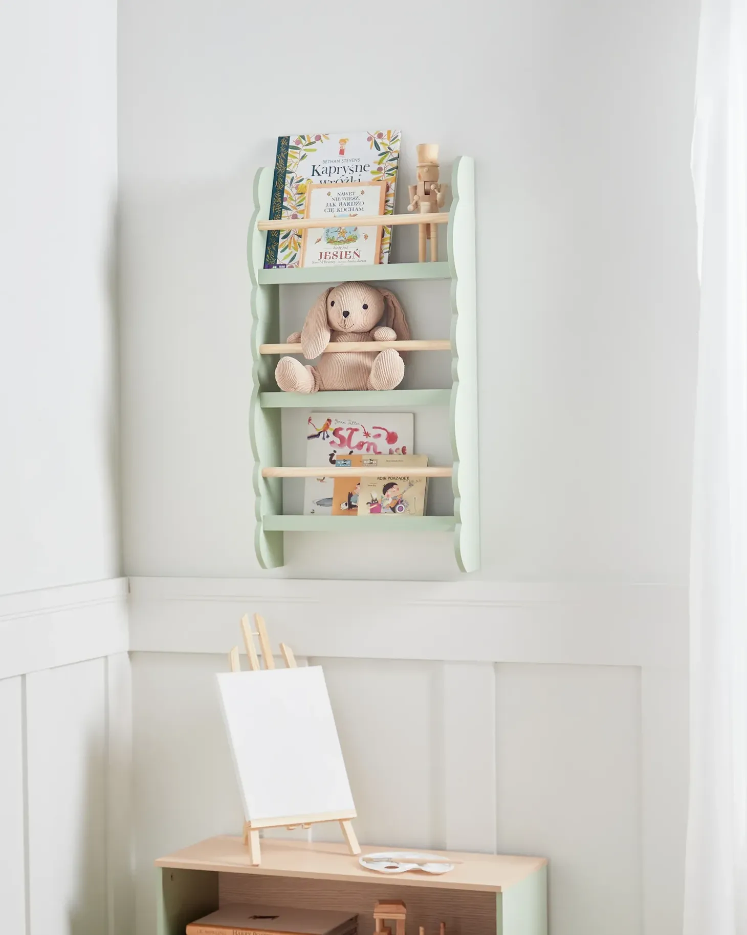 Regał ścienny RIGOLET 80 cm Jasnozielony Dzieci Biblioteczki I Regały|Przechowywanie Dla Dzieci