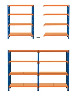 Regał magazynowy FIUGGI Metal 200 cm 150 cm Pomarańczowy