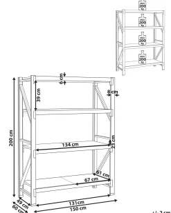 Regał magazynowy FIUGGI Metal 200 cm 150 cm Pomarańczowy