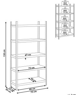 Regał magazynowy XITTA Metal 150 cm 75 cm Srebrny