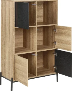 Outlet MOINES 135 cm Brązowy/ czarny Biblioteczki I Regały|Wszystko Do Przechowywania W Kuchni