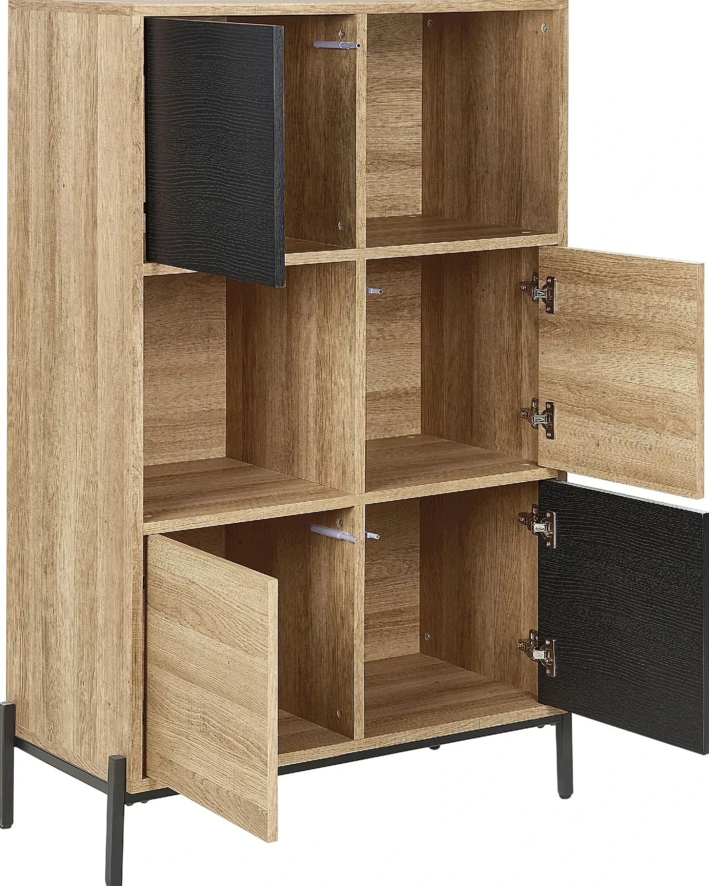 Outlet MOINES 135 cm Brązowy/ czarny Biblioteczki I Regały|Wszystko Do Przechowywania W Kuchni