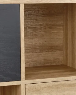 Outlet MOINES 135 cm Brązowy/ czarny Biblioteczki I Regały|Wszystko Do Przechowywania W Kuchni
