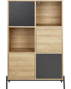 Outlet MOINES 135 cm Brązowy/ czarny Biblioteczki I Regały|Wszystko Do Przechowywania W Kuchni