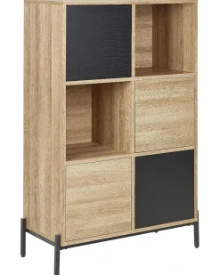 Outlet MOINES 135 cm Brązowy/ czarny Biblioteczki I Regały|Wszystko Do Przechowywania W Kuchni