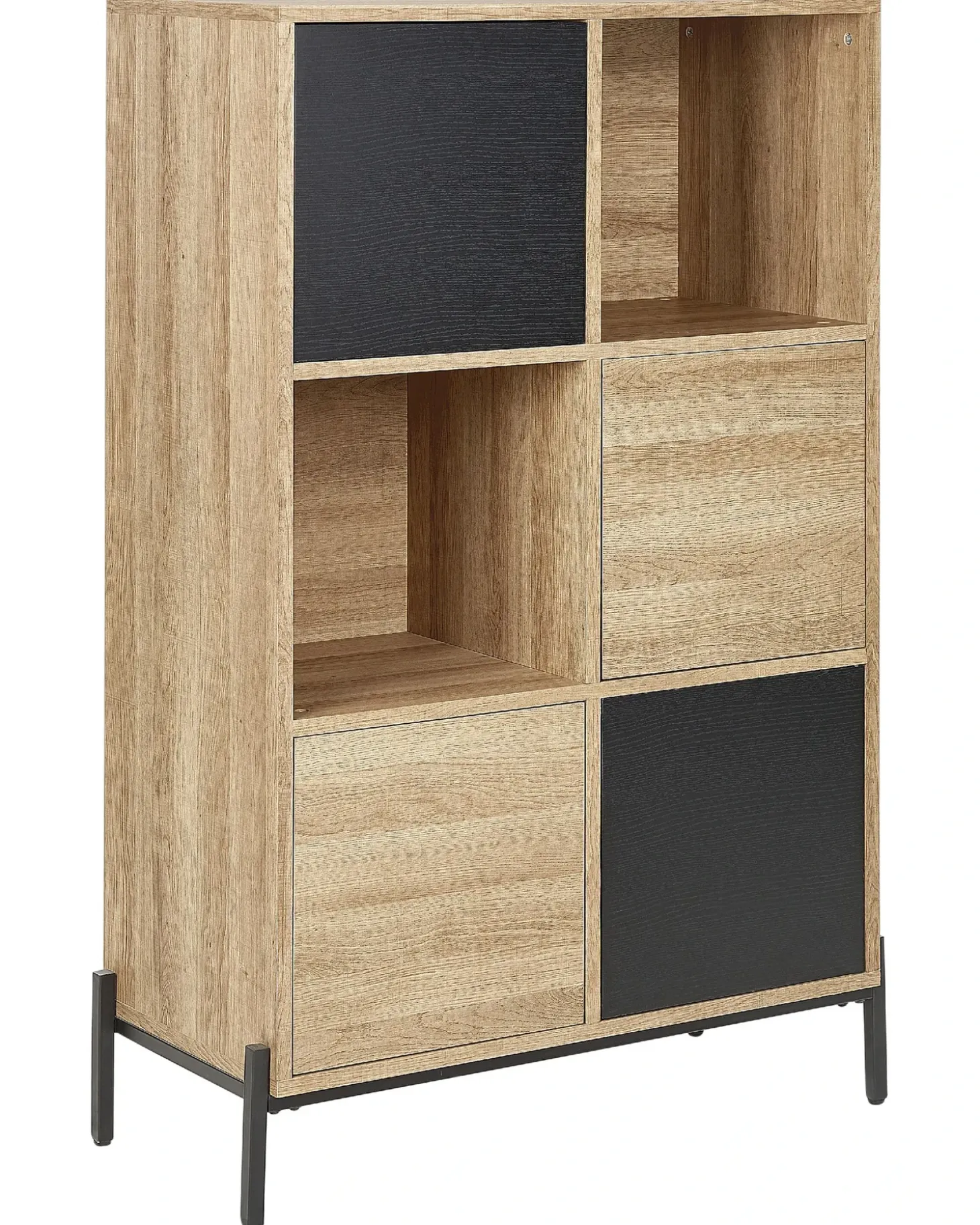 Outlet MOINES 135 cm Brązowy/ czarny Biblioteczki I Regały|Wszystko Do Przechowywania W Kuchni