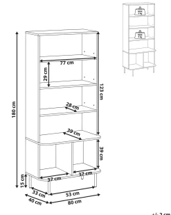 New BRADLEY 180 cm Ciemno Biblioteczki I Regały|Wszystko Do Przechowywania