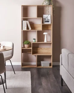 Outlet Regał na książki 6 półek CHATEH 180 cm Jasno Biblioteczki I Regały|Wszystko Do Przechowywania